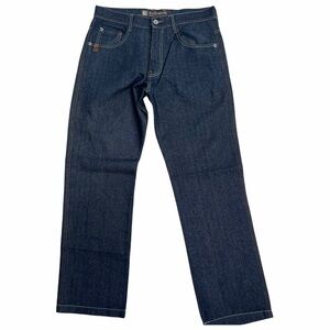 5ive Jungle & Co Men's size 34" Straight Leg Dark Wash Blue Embroidered …